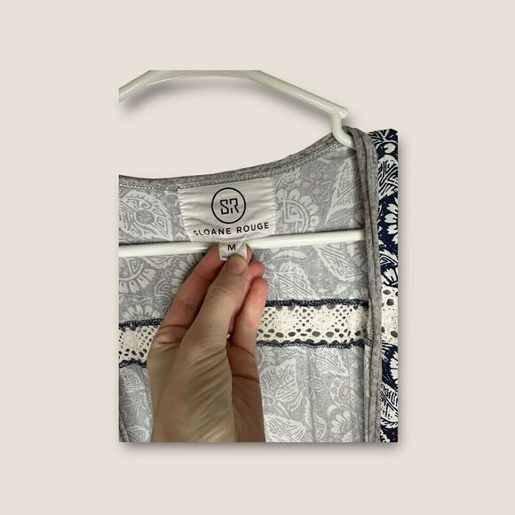 Sloane Rogue Boho Lace Detail Kimono Cardigan Size Medium - Picture 5 of 6